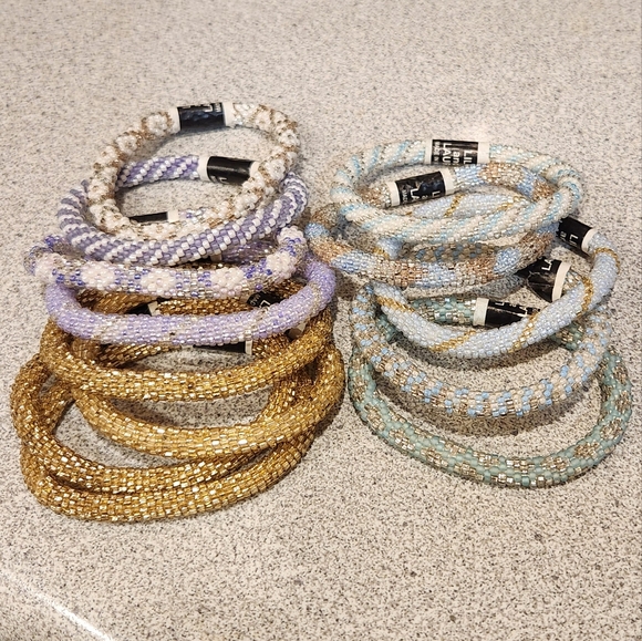 Lily and Laura Nepali Glass Crocheted Bracelets - Picture 11 of 13